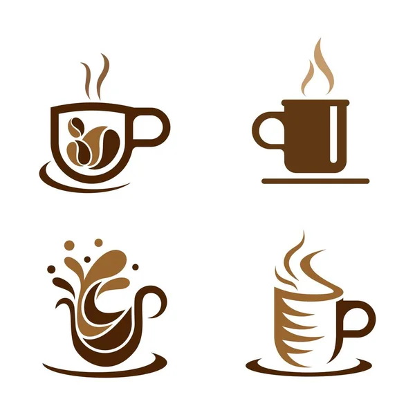 Copo Café Logotipo Imagens Ilustração Design —  Vetores de Stock