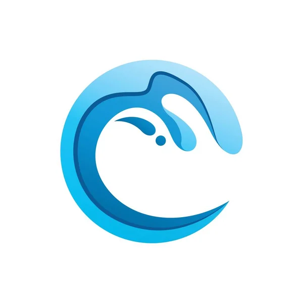Agua Ola Logo Imágenes Ilustración Diseño — Vector de stock