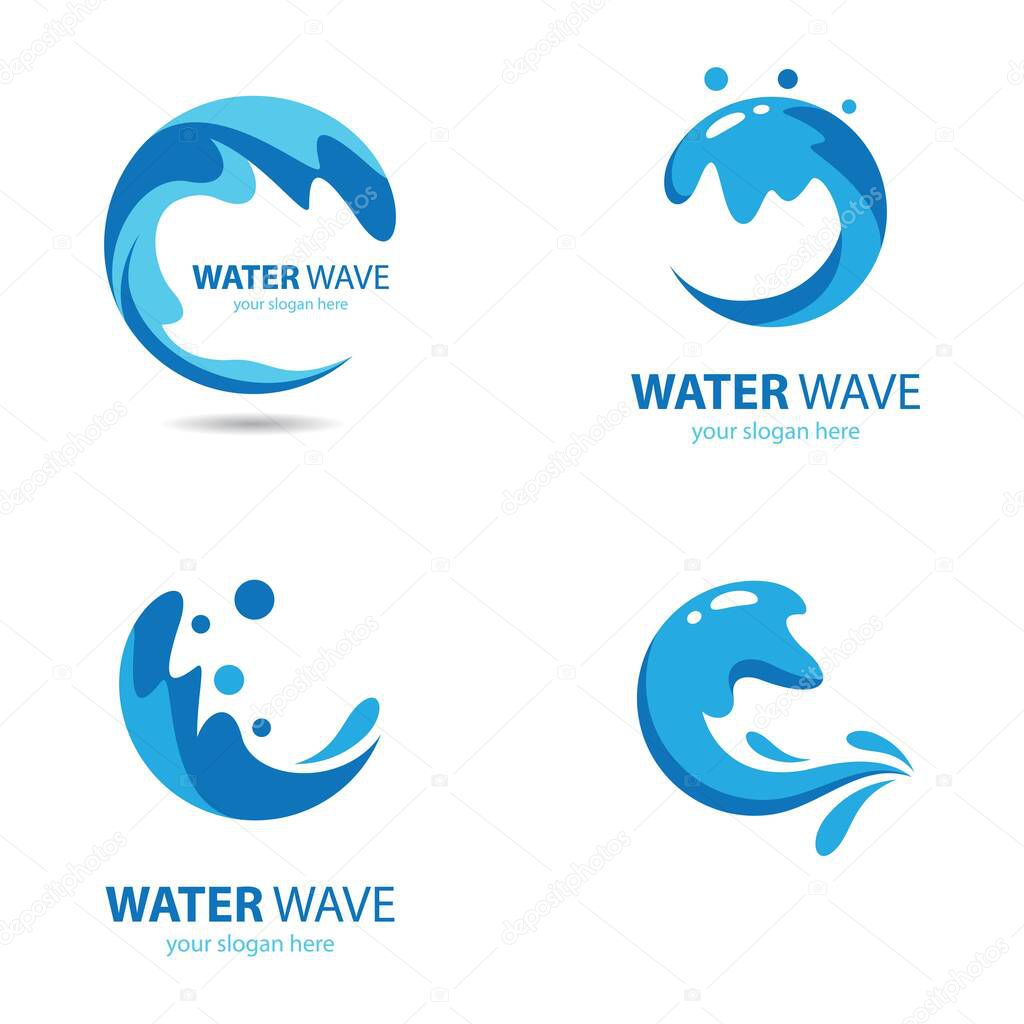 Water wave logo images illustration design