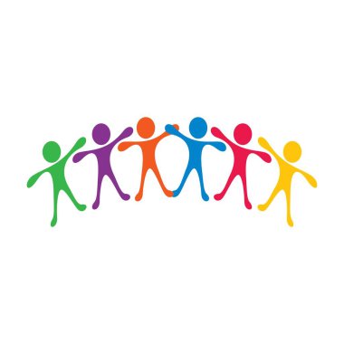 Toplum hizmeti logo resimleri tasarım illüstrasyonu