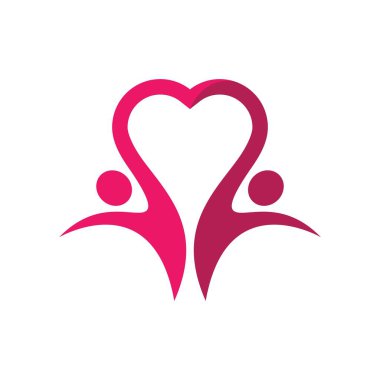 Aşk logosu ve sembol vektör simgesi tasarımı veriliyor