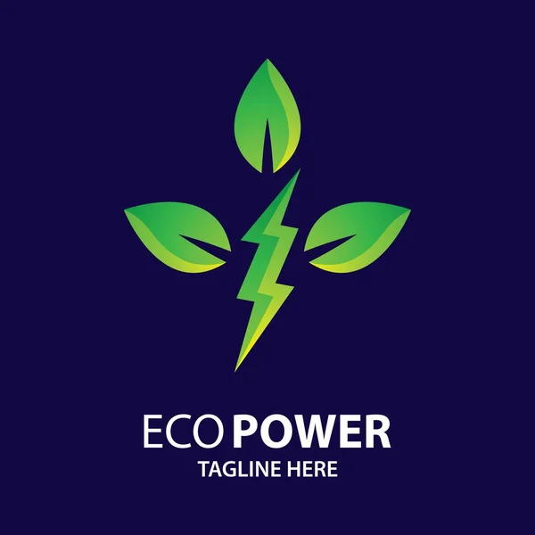 Eco Poder Logotipo Imágenes Ilustración Diseño — Archivo Imágenes Vectoriales