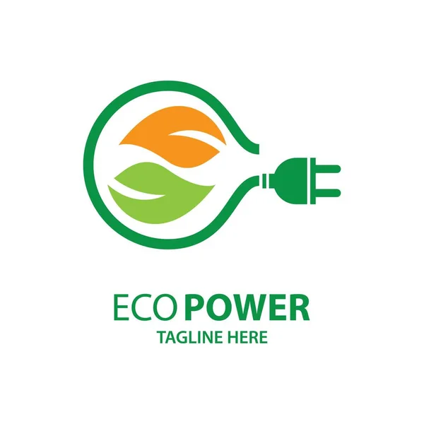 Eco Power Logo Images Illustration Design — Stock Vector