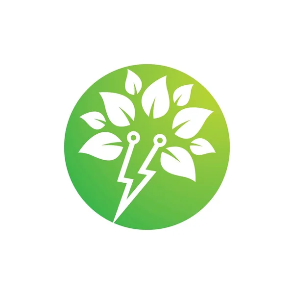Eco Energia Logotipo Imagens Ilustração Design — Vetor de Stock