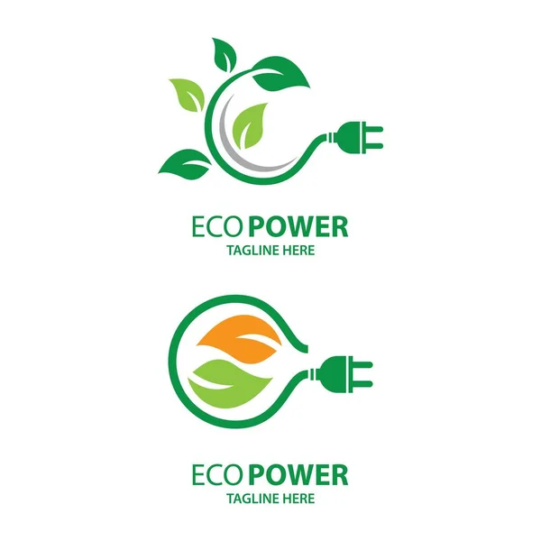 Ilustracja Projektu Logo Energii Ekologicznej — Wektor stockowy