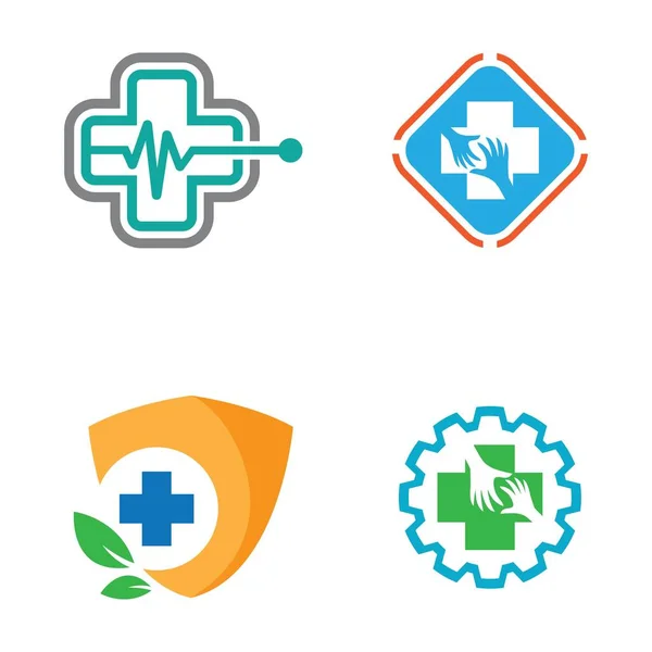 Cuidados Médicos Logotipo Imagens Ilustração Design —  Vetores de Stock