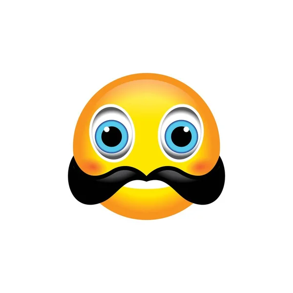 Mustasch Emoticon Bild Illustration Design — Stock vektor