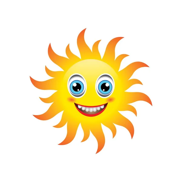 Sun Smile Emoticon Logo Images Illustration Design — Stock Vector