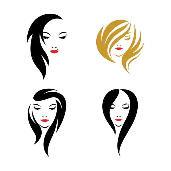 Cabelo Beleza Salão Beleza Logotipo Imagens Ilustração Design — Vetor de Stock