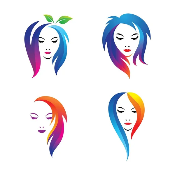 Beauty Hair Salon Logo Images Illustration Design — Stock Vector