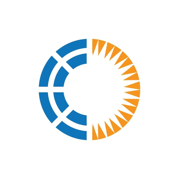 Projeto Ícone Vetor Modelo Logotipo Tecnologia Solar — Vetor de Stock