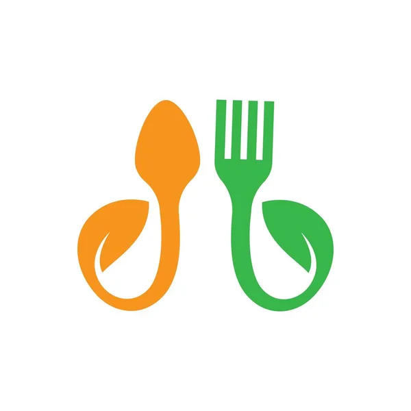 Vegetariánské Jídlo Logo Obrázky Ilustrační Design — Stockový vektor