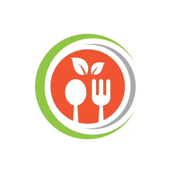 Vegetariano Cibo Logo Immagini Illustrazione Design — Vettoriale Stock