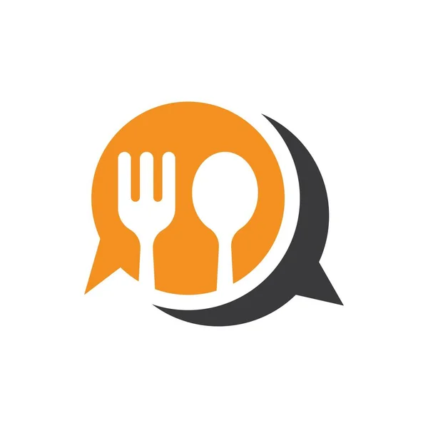 Food Talk Logo Immagini Illustrazione Design — Vettoriale Stock