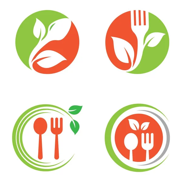 Végétarien Aliments Logo Images Illustration Design — Image vectorielle