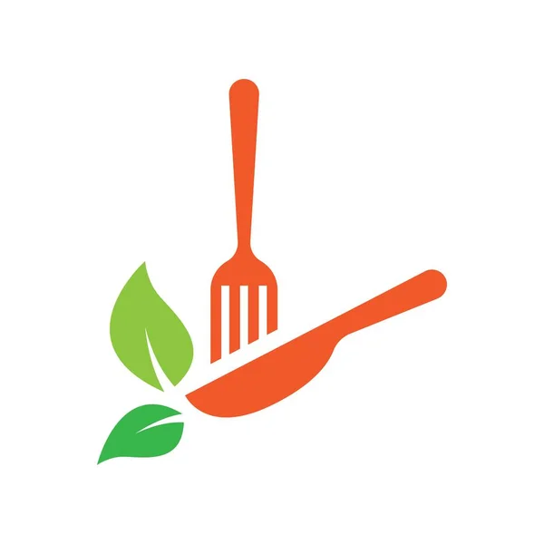 Comida Vegetariana Logotipo Imágenes Ilustración Diseño — Archivo Imágenes Vectoriales