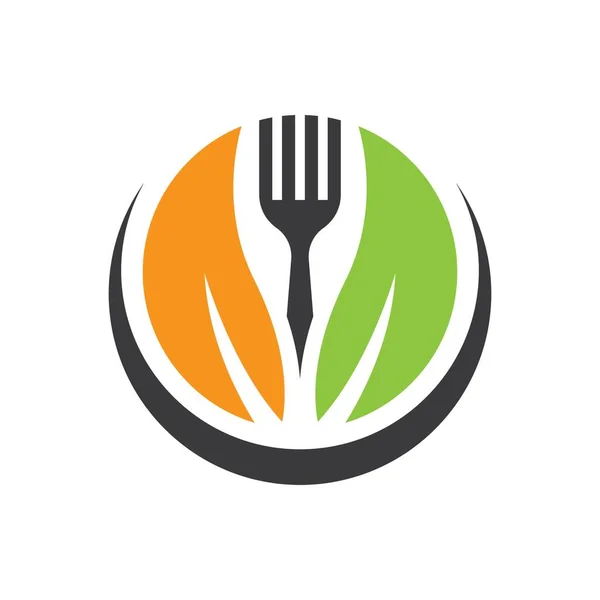 Comida Vegetariana Logotipo Imágenes Ilustración Diseño — Vector de stock