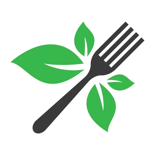 Comida Vegetariana Logotipo Imágenes Ilustración Diseño — Vector de stock