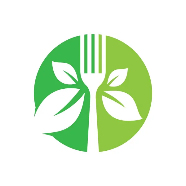 Comida Vegetariana Logotipo Imágenes Ilustración Diseño — Vector de stock