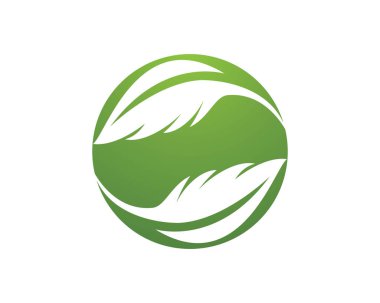 Yeşil yapraklı ekoloji doğa element ikonu logoları