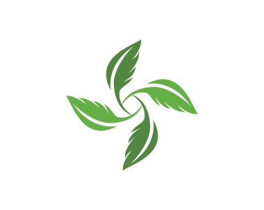 Yeşil yapraklı ekoloji doğa element ikonu logoları