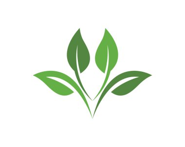 Yeşil yapraklı ekoloji doğa element ikonu logoları
