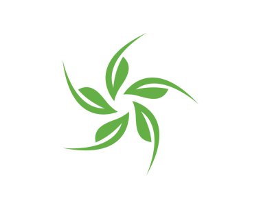 Yeşil yapraklı ekoloji doğa element ikonu logoları
