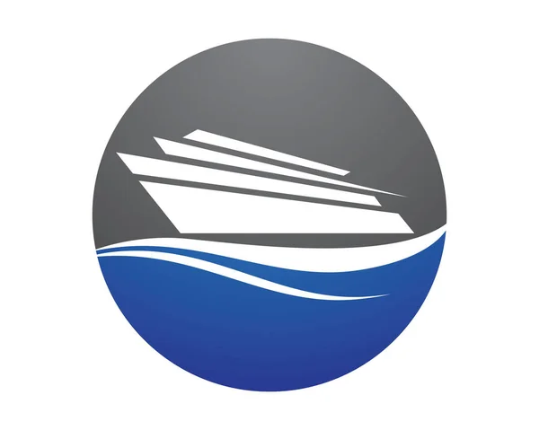 Kreuzfahrtschiff Logo Template Vektor Icon Design — Stockvektor