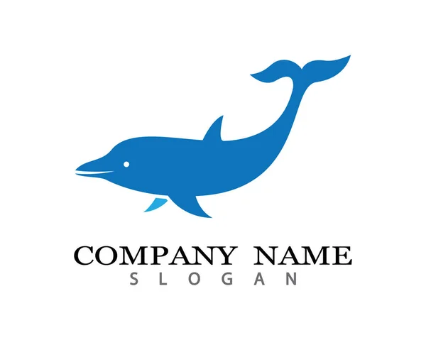 Дизайн Векторной Иконки Логотипа Дельфина — стоковый вектор