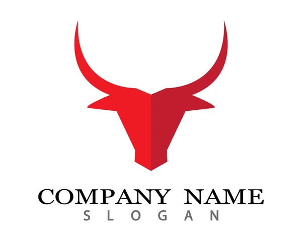 Bull Logo Template Vector Icon Illustration — Stock Vector