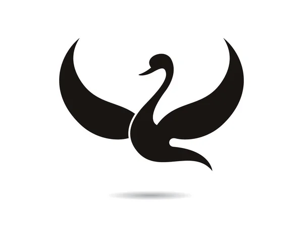 Logotipo Cisne Plantilla Vector Icono Ilustración Diseño — Vector de stock