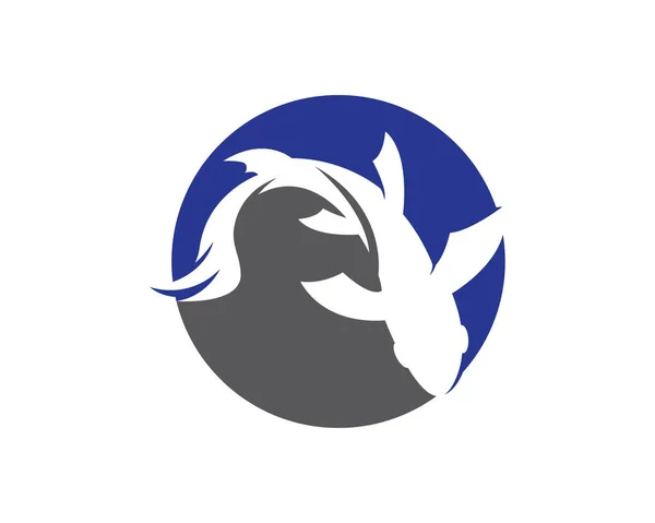 Modelo Logotipo Peixe Ícone Vetor Ilustração Design — Vetor de Stock