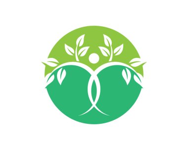 Yeşil yapraklı ekoloji doğa element ikonu logoları