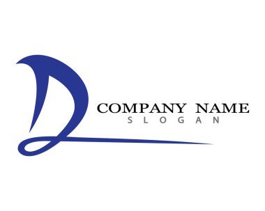 D harfi logo vektör illüstrasyon tasarımı