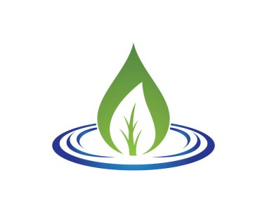 Yeşil yapraklı ekoloji doğa element ikonu logoları