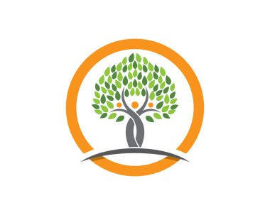 Ağaç logosu şablon vektör illüstrasyon tasarımı