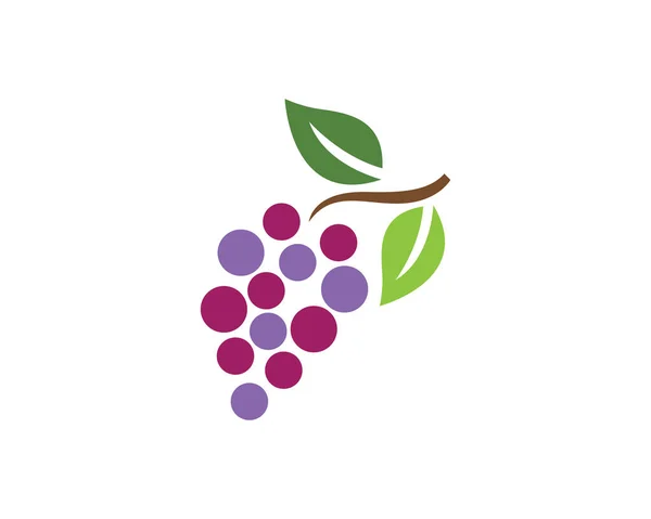 Grappolo Uva Vino Con Icona Foglia Applicazioni Alimentari Siti Web — Vettoriale Stock