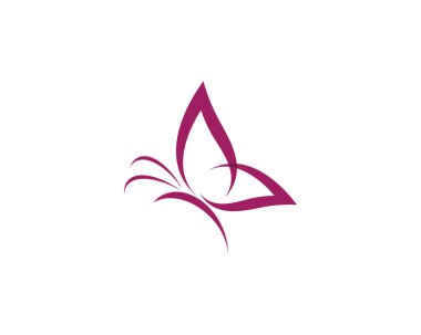 Kelebek logosu vektör ikonu çizimi tasarımı