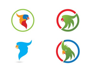 Papağan logosu şablon vektör resimleme tasarımı