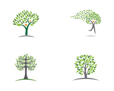 Ağaç logosu şablon vektör illüstrasyon tasarımı