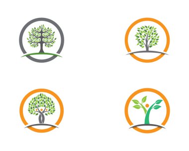Ağaç logosu şablon vektör illüstrasyon tasarımı