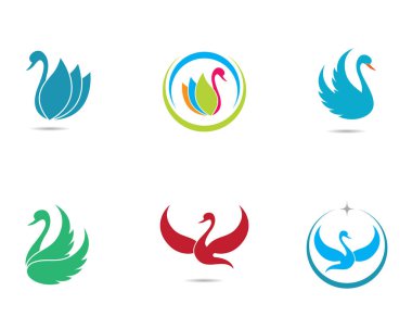 Kuğu logosu Şablon vektör resimleme tasarımı