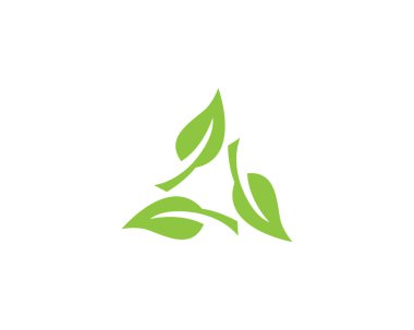 Yeşil yapraklı ekoloji doğa element ikonu logoları