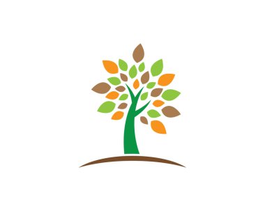 Ağaç logosu şablon vektör illüstrasyon tasarımı