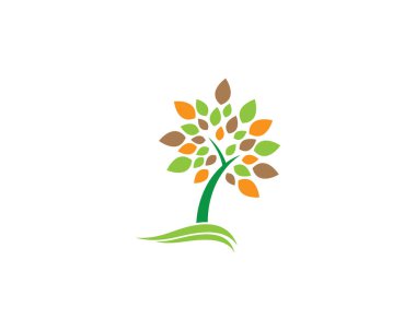 Ağaç logosu şablon vektör illüstrasyon tasarımı