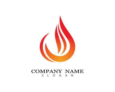 Alev Logosu Vektör Simgesi Yağ, gaz ve enerji logosu kavramını ateşle