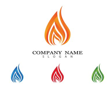 Alev Logosu şablon ikonu Yağ, gaz ve enerji logosu concepsi