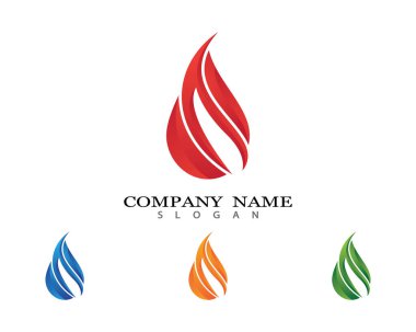 Alev Logosu Vektör Simgesi Yağ, gaz ve enerji logosu kavramını ateşle