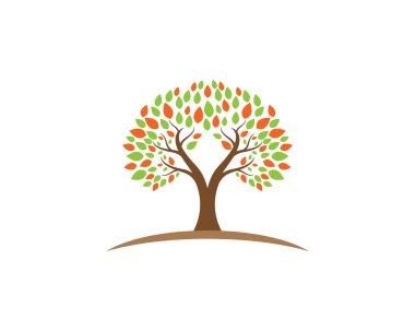 Ağaç logosu şablon vektör illüstrasyon tasarımı