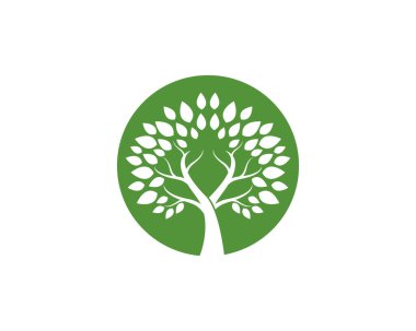 Ağaç logosu şablon vektör illüstrasyon tasarımı